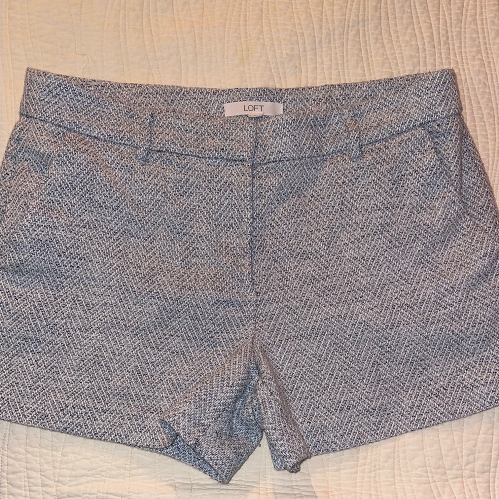 LOFT Gray Shorts Tailored Cotton Blend